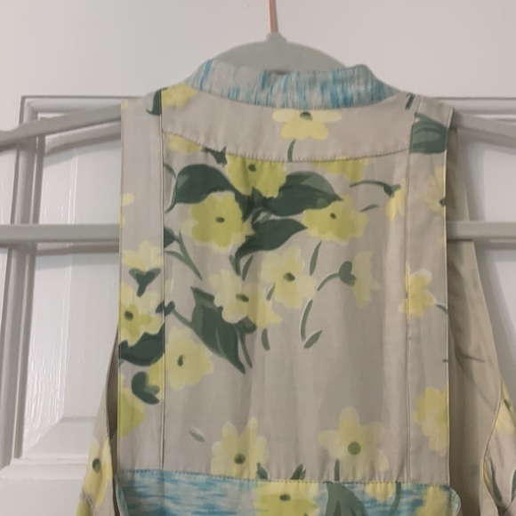 Anthropology Dress Maeve size 2 60% cotton-40% silk. Yellow blue and tan - Picture 11 of 14